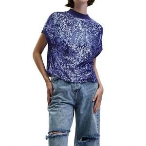 NEW IN THE MOOD FOR LOVE cosima sequin top in lavender blue